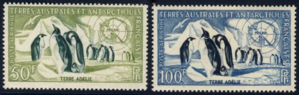 Scott #C1-2 Penguins & Map MNH