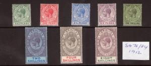 GIBRALTAR Edward VII 1912 SG76/84 lightly hinged  fresh colours,