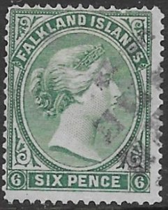 Falkland Island 3   1878   6 pence  fine used