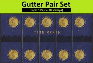 US 5058 Moon global forever horz gutter pair set (10 stamps) MNH 2016 