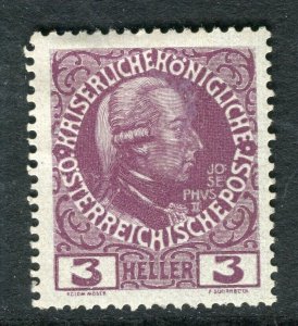 AUSTRIA; 1908 early Anniversary issue fine Mint hinged 3h. value