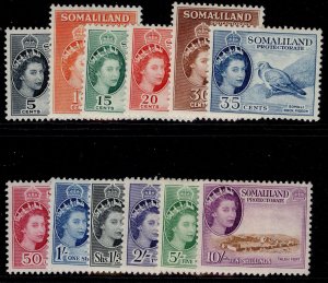 SOMALILAND PROTECTORATE QEII SG137-148, 1953-58 complete set, M MINT. Cat £120.