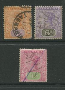 Tasmnia  #76,79,81  FU  1892 3 Single Stamps