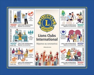 NIGER - 2022 - Lions Clubs & COVID 19 - Perf 6v Sheet - Mint Never Hinged
