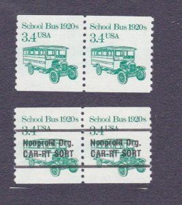 Pair 3.4c School Bus US 2123, US 2123a Lot (2) MNH F-VF