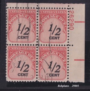 BOBPLATES US #J88 Postage Due Upper Right Plate Block #26290 Used