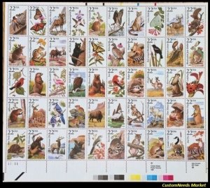 America Wildlife (1987) Block of 50 Sheet (All Different)