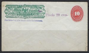 US 1890s MEXICO EXPRESS WELLS FARGO MEXICO BRANCH 10c UPRATED POSTAL COVER 20¢