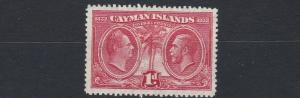 CAYMAN ISLANDS  1932   S G  86  1D  SCARLET    MH 