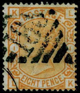 SG156, 8d orange, FINE USED. Cat £350. IRELAND. LK