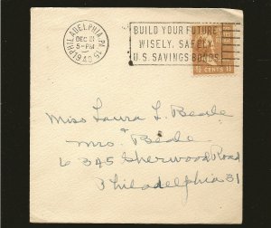 USA SC#805 on PM 1948 Philadelphia PA 15 US Bonds Cancel Cover Used