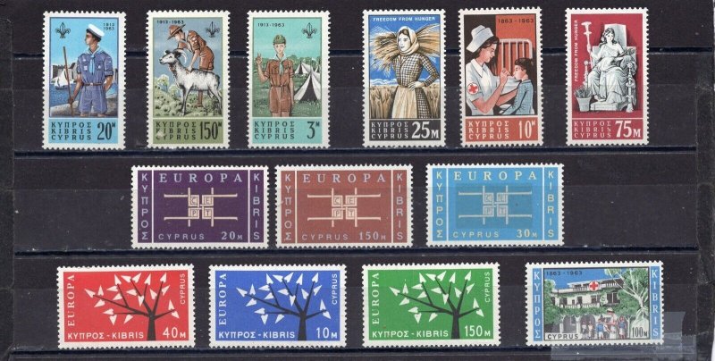 CYPRUS 1963 SET OF 13 STAMPS MNH