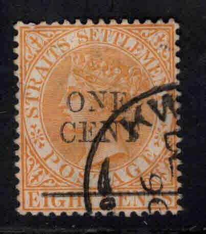 Straits Settlements Scott 80 Used Surcharged Queen Victoria stamp