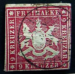 Germany, Wurttemberg, Scott 17, Used