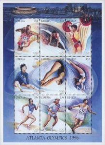 Liberia 1996 MNH Stamps Mini Sheet Scott 1228 Sport Olympic Games Tennis