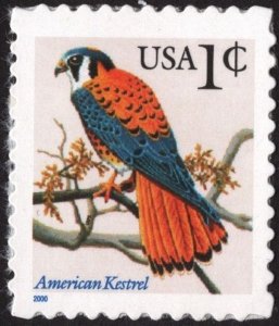 SC#3031A 1¢ American Kestrel Single (2000) SA