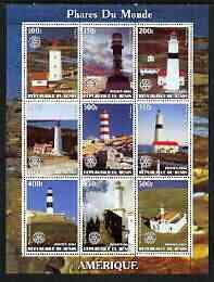 BENIN - 2003 - Lighthouses of America - Perf 9v Sheet - MNH - Private Issue
