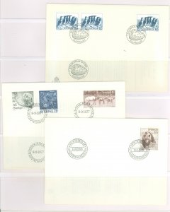 Sweden 1155/1212-14/1234 1977-78 3 U/A FDCs; birds, bears, horses