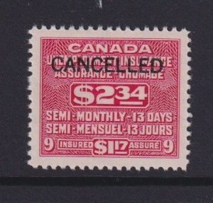Canada Revenue Unemployment Insurance Stamp FU38, specimen, VF mint hinged