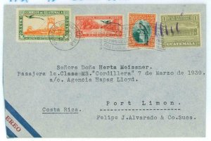 99857 - GUATEMALA - POSTAL HISTORY - AIRMAIL COVER to COSTA RICA 1939 Birds