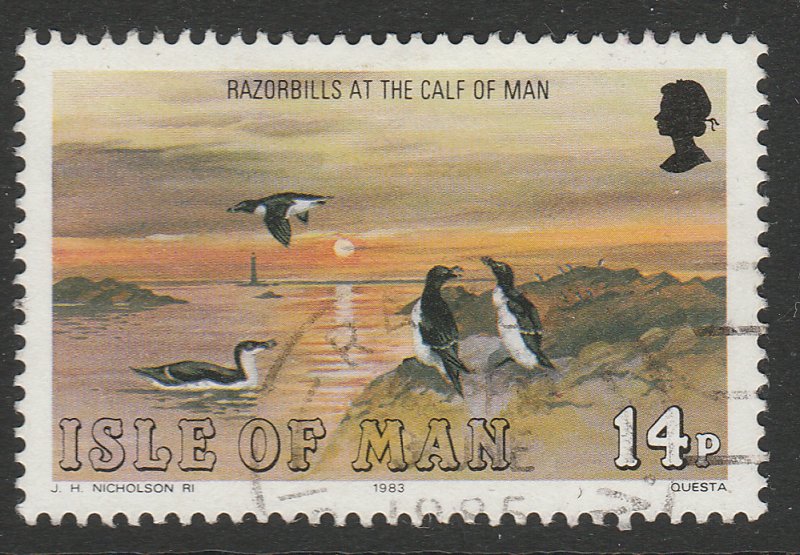 ISLE OF MAN Colonial Seabird Razorbills Atlantic Ocean Animals 14p used A16P1F24