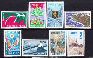 France 1977 Regions of France Complete Mint MNH Set SC 1507-1514