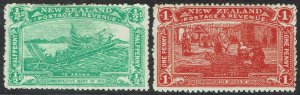 NEW ZEALAND 1906 CHRISTCHURCH EXHIBITION 1/2D AND 1D