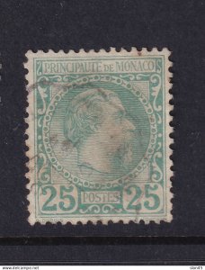 Monaco 1885 25c green Used 15429