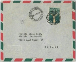 54047 - SOMALIA - POSTAL HISTORY: Saxon AIRMAIL 30 on COVER to ITALY - FAUNA-