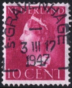 Netherlands SC#218 10c Queen Wilhelmina (1940) Used