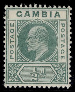 GAMBIA EDVII SG45, ½d green, LH MINT.