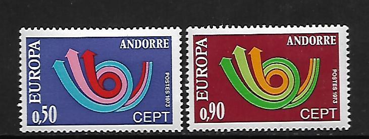 FRENCH ANDORRA, 219-220, MNH, EUROPA '73