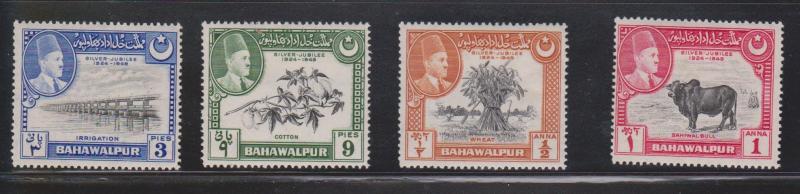 BAHAWALPUR Scott # 22-5 MH - Silver Jubilee Of Bahawalpur