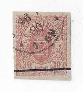 Luxembourg  Sc #10  centimes red used VF