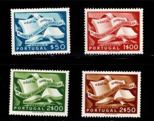 Portugal Scott 794-797 MH* 1954 Literacy education book set HI CV