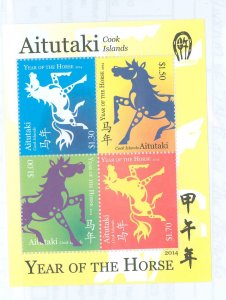 Aitutaki #620 Mint (NH) Souvenir Sheet (Fauna) (Horse)