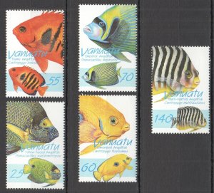 Wb039 Vanuatu Fauna Fish & Marine Life Angelfish 1Set Mnh