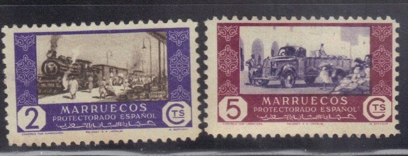 SPANISH MOROCCO SCOTT# 264-65 MH 2, 5c 1948