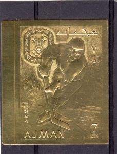 Ajman 1968 Olympics Ice Hockey Gold set Imperforated mnh.vf