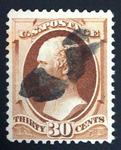 US Scott #217 - VF - Used - 30c Hamilton - Orange Brown - 1887