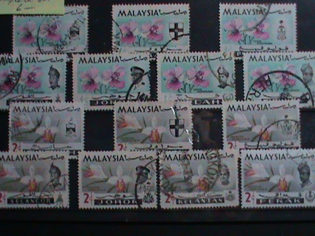 ​MALAYSIA STAMPS: 1965 SC#169 &170 -VERY OLD TWO USED SETS STAMP. VERY RARE