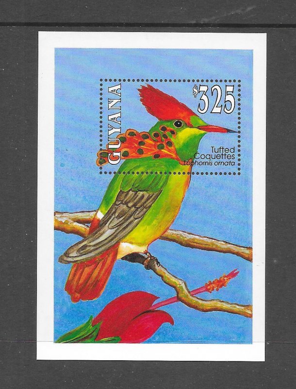 BIRDS - GUYANA #2673 TUFTED COQTTES S/S MNH