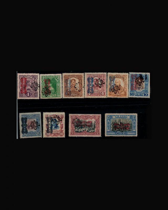 VINTAGE: MEXICO 1916 OGNHPOF SCOTT #540-549 $1300 LOT # MEX1916FH