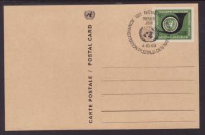 UN Geneva UXC1 Airmail Postal Card U/A FDC VF