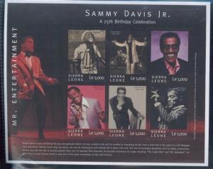 SAMMY DAVIS JR. Mr. Entertainment Commemorative Sheet MNH - Sierra Leone E38