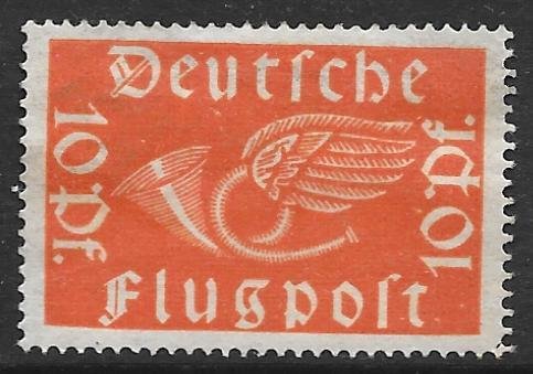 Germany C1: 10pf Post Horn with Wings, MH, F-VF