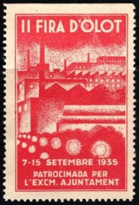 1935 Catalan Cinderella Olot Fair Sponsored By Town Hall Sept. 7-15, 1935 Unused