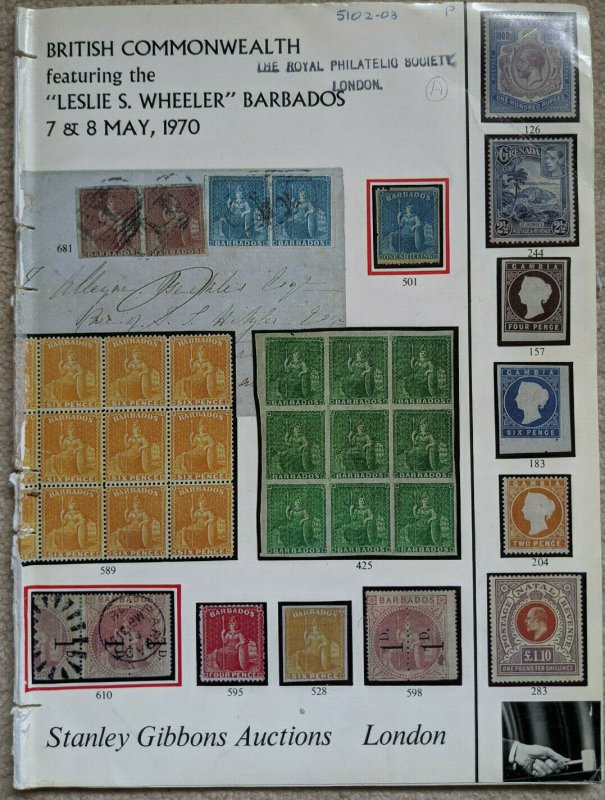 Auction Catalogue LESLIE S WHEELER BARBADOS Stanley Gibbons 1970