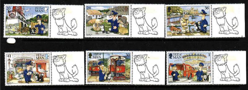 Isle of Man-Sc#608-13-unused NH set-Postman Pat-1994-