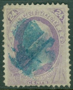 EDW1949SELL : USA 1870 Scott #153 F-VF, Used. Sound. Blue cancel. Catalog $230.